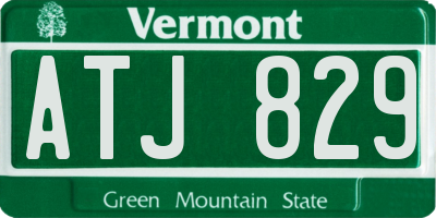 VT license plate ATJ829