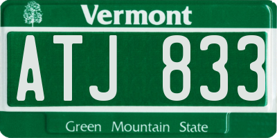 VT license plate ATJ833