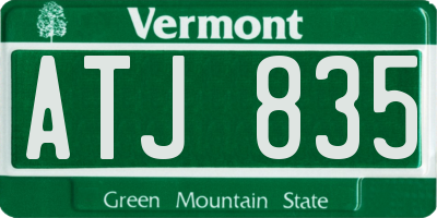 VT license plate ATJ835