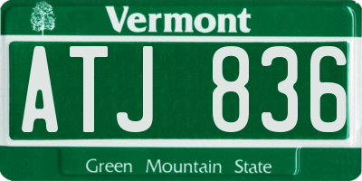 VT license plate ATJ836