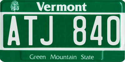 VT license plate ATJ840