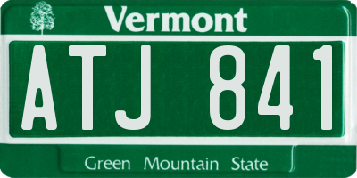 VT license plate ATJ841
