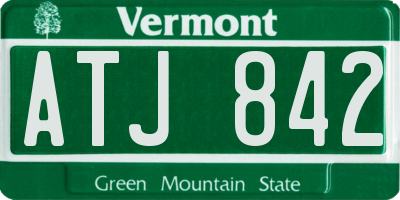 VT license plate ATJ842