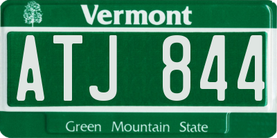 VT license plate ATJ844