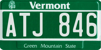 VT license plate ATJ846