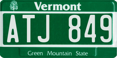VT license plate ATJ849