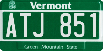 VT license plate ATJ851