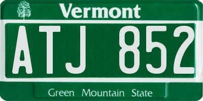 VT license plate ATJ852