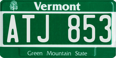 VT license plate ATJ853