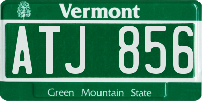 VT license plate ATJ856