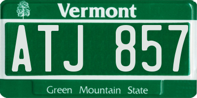 VT license plate ATJ857