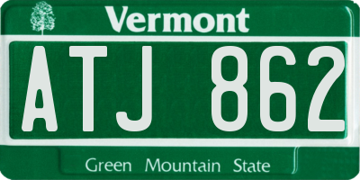 VT license plate ATJ862