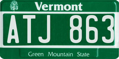 VT license plate ATJ863