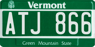 VT license plate ATJ866