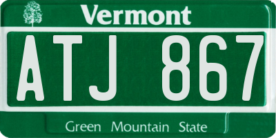 VT license plate ATJ867