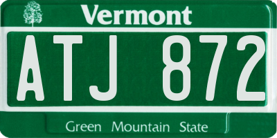 VT license plate ATJ872