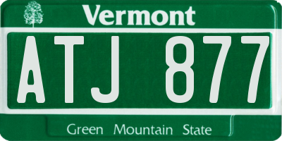VT license plate ATJ877