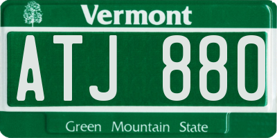 VT license plate ATJ880