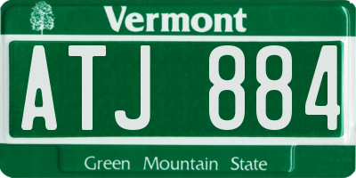 VT license plate ATJ884