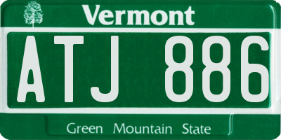 VT license plate ATJ886