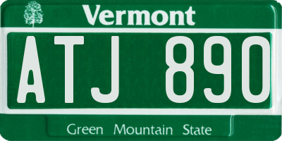 VT license plate ATJ890