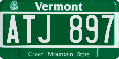 VT license plate ATJ897