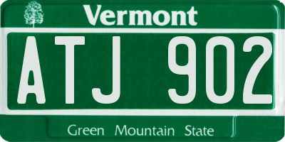 VT license plate ATJ902