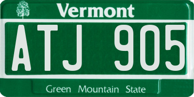 VT license plate ATJ905