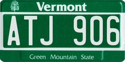 VT license plate ATJ906
