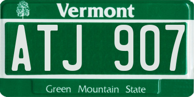 VT license plate ATJ907