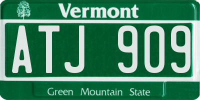 VT license plate ATJ909