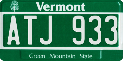 VT license plate ATJ933