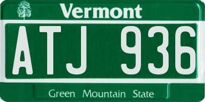 VT license plate ATJ936