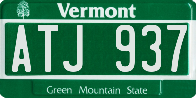 VT license plate ATJ937