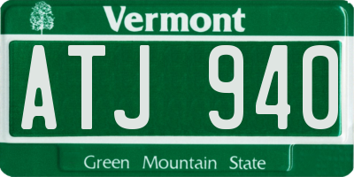 VT license plate ATJ940