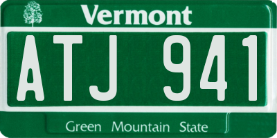 VT license plate ATJ941