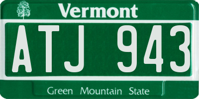 VT license plate ATJ943