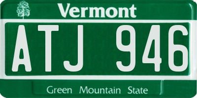 VT license plate ATJ946