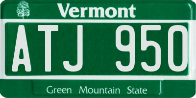 VT license plate ATJ950