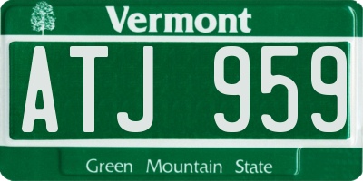 VT license plate ATJ959
