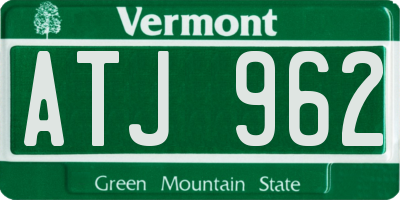 VT license plate ATJ962