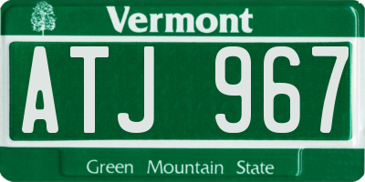 VT license plate ATJ967