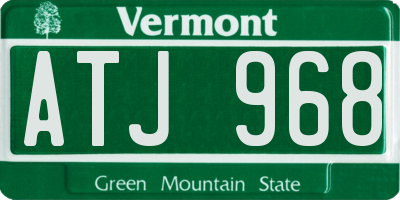 VT license plate ATJ968