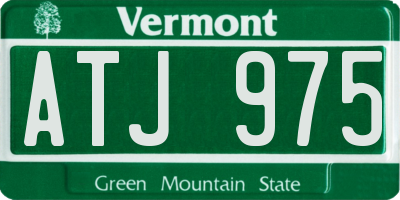 VT license plate ATJ975