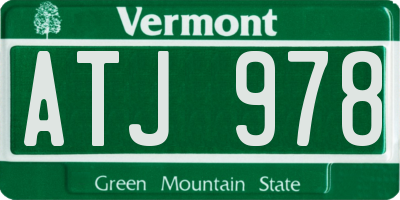 VT license plate ATJ978