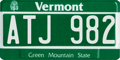 VT license plate ATJ982
