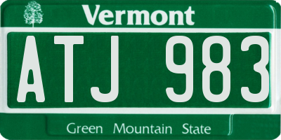 VT license plate ATJ983