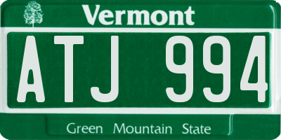 VT license plate ATJ994