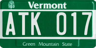 VT license plate ATK017