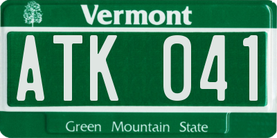 VT license plate ATK041